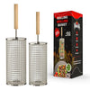 Smokova Rolling Grill Basket Set - Stainless Steel BBQ Tool - 1