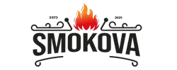 Logo of Smokova with a flame design on a white background